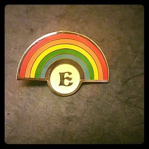 Vintage Rainbow initial "E" pin